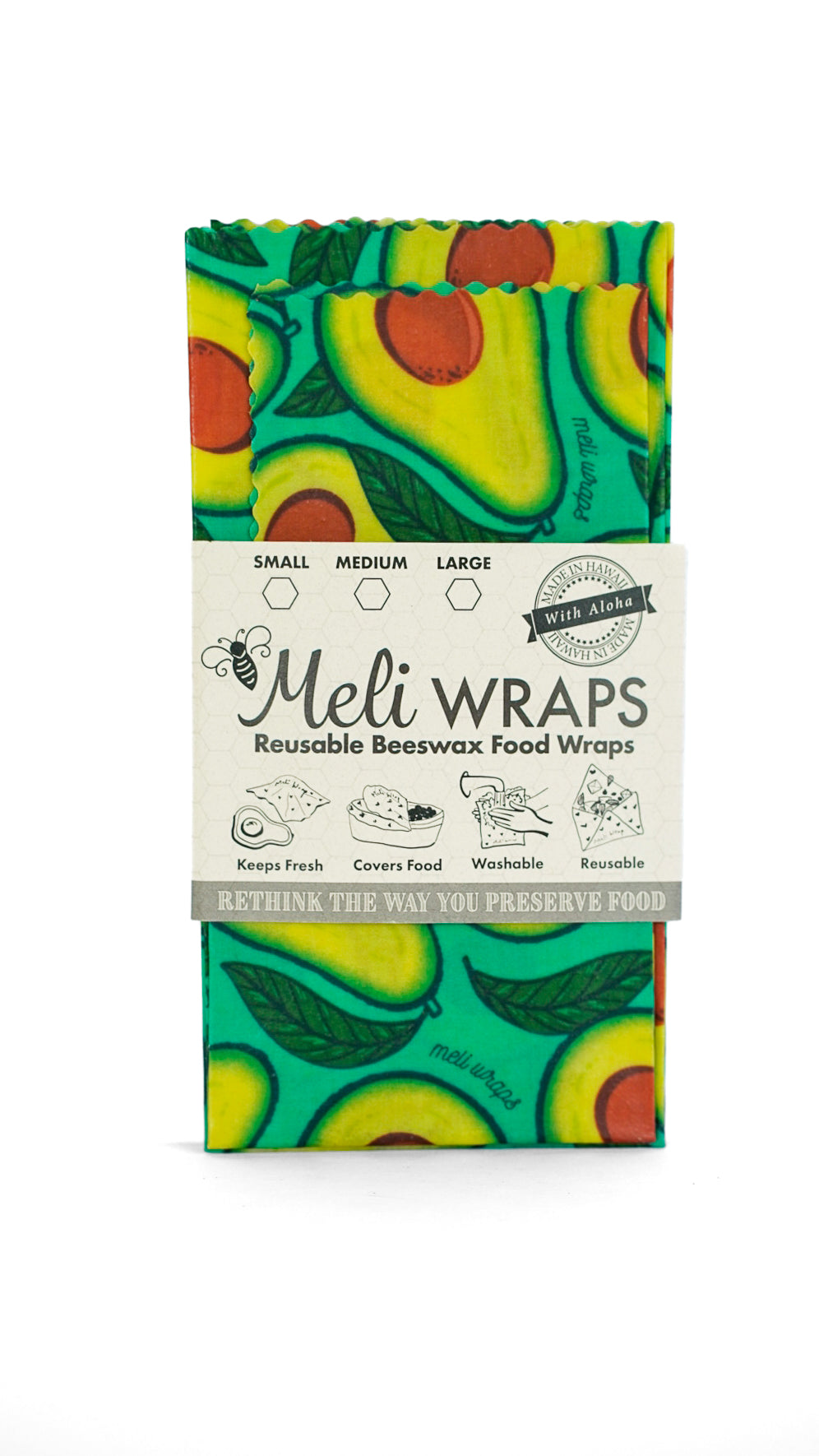 Beeswax Food Wrap - Avocado Print - Homeland Harvest