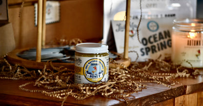 Spreadable Whipped Cream Raw Honey, 9oz glass jar by Lady May Honey Makers