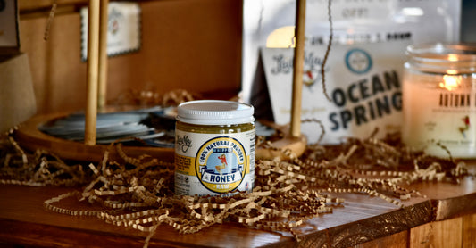 Spreadable Whipped Cream Raw Honey, 9oz glass jar by Lady May Honey Makers