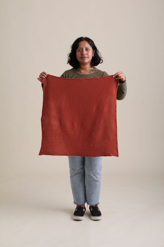 Organic Gauze Bandana in Saffron
