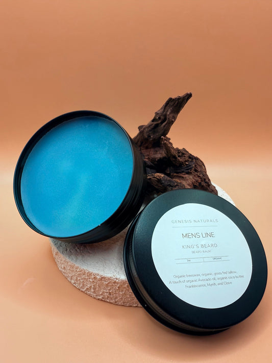 Mens Organic Beard Balm | Lapis Lazuli / Blue Tansy Oil - Homeland Harvest