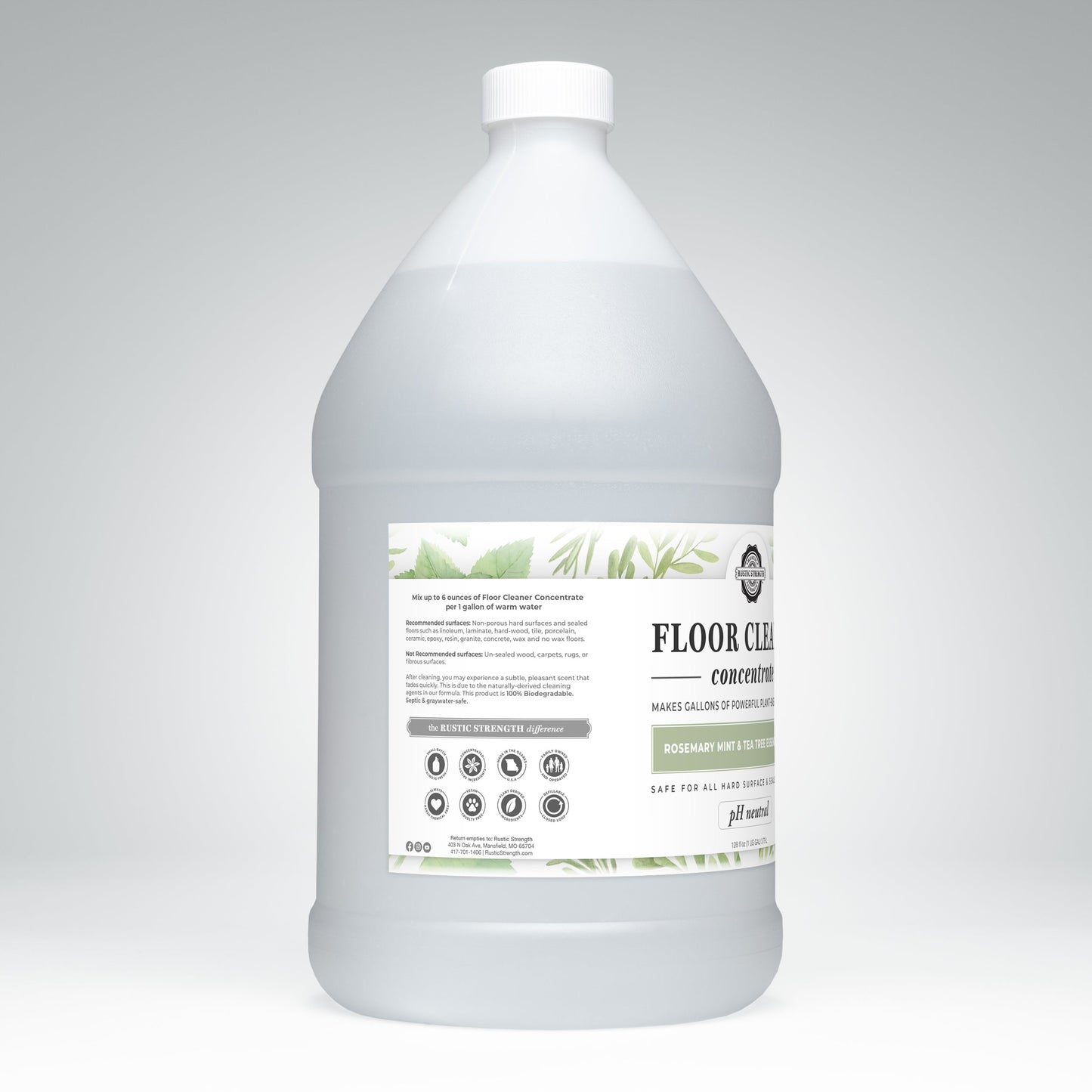 Floor Cleaner Concentrate | Rosemary, Mint & Tea Tree - Homeland Harvest