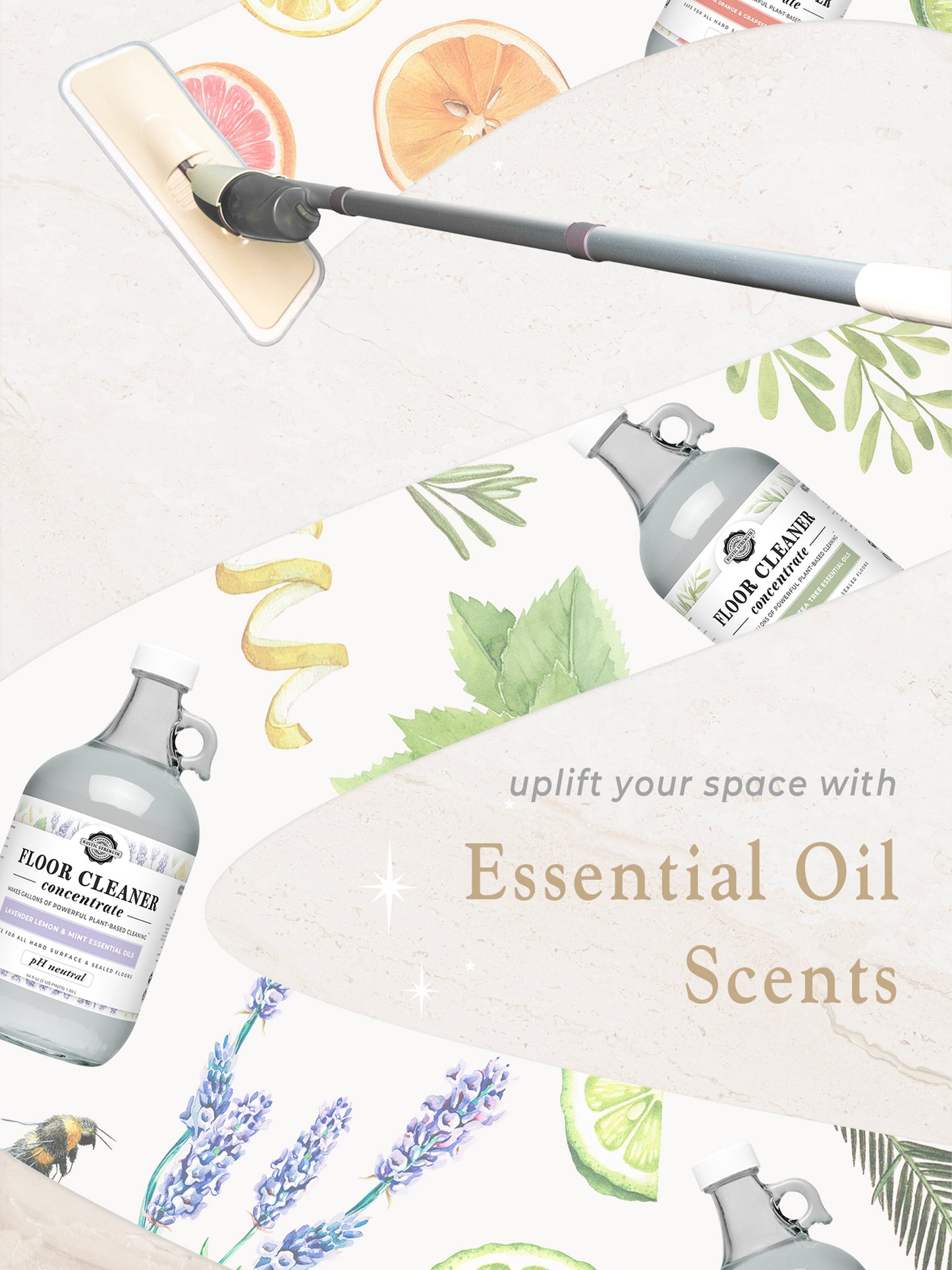 Floor Cleaner Concentrate | Rosemary, Mint & Tea Tree - Homeland Harvest