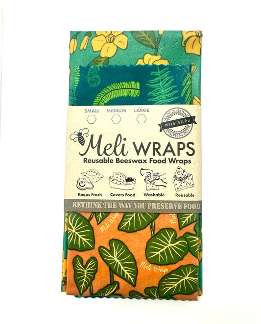 Beeswax Wrap Variety Pack - Hawaiiana Print - Homeland Harvest