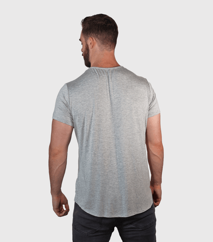 Bamboo Swift Curve-Hem T-Shirt - Heather Grey - Homeland Harvest