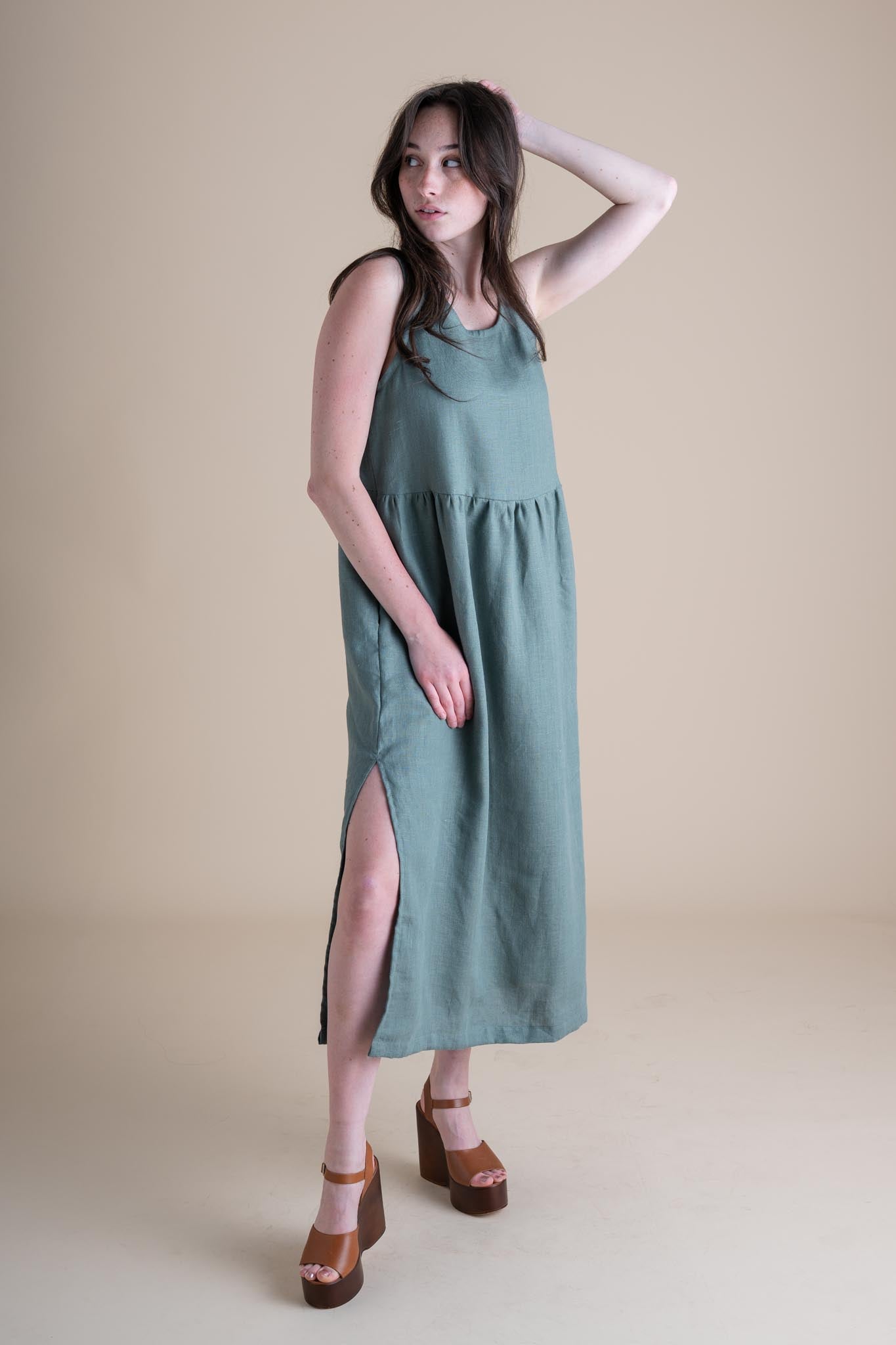 Hawthorn Dress (Updated) in Agave