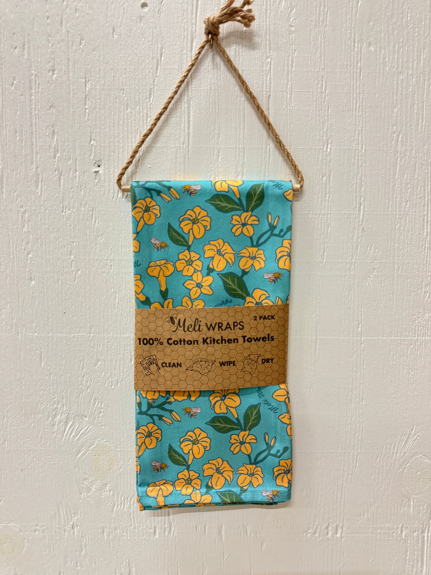 Puakenikeni & Bee Kitchen Towel Set of 2 100% Cotton - Homeland Harvest