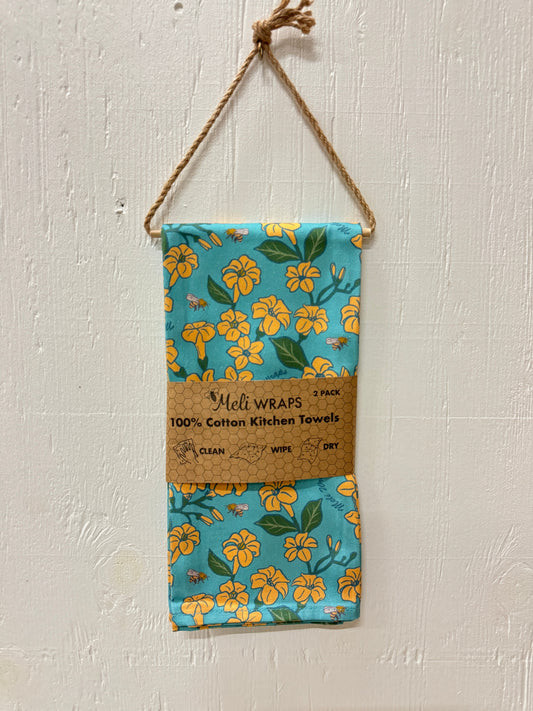 Puakenikeni & Bee Kitchen Towel Set of 2 100% Cotton - Homeland Harvest