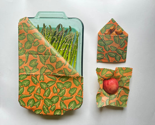 Beeswax Food Wrap - Kalo Print - Homeland Harvest