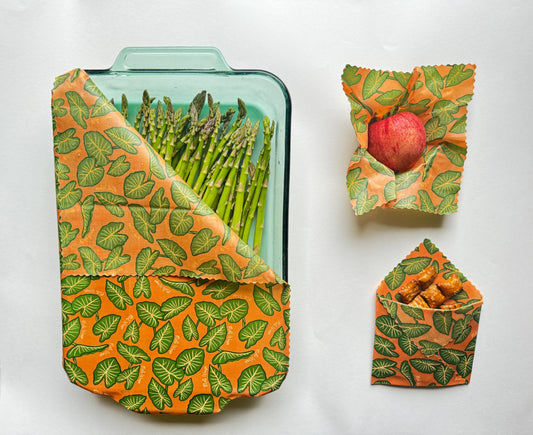 Beeswax Wrap Bulk Roll - Kalo Print - Homeland Harvest
