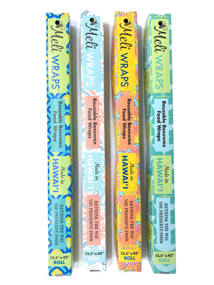 Meli Wraps Beeswax Wrap Bulk Roll + Cutlery Set in Reef Print - Homeland Harvest