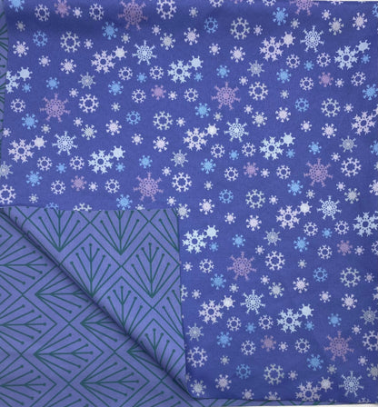 Large Reusable Cloth Furoshiki Gift Wrap | Snowflakes & Pine - Homeland Harvest