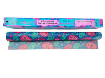 Beeswax Wrap Bulk Roll - Dragonfruit Print - Homeland Harvest