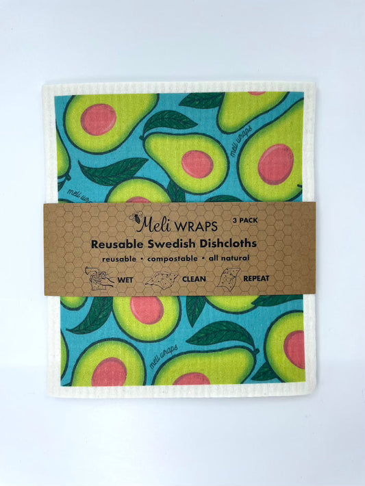 Avocado Swedish Dish Cloth Set of 3 - Homeland Harvest