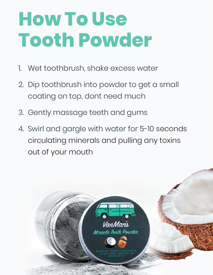 VanMan's Miracle Tooth Powder - Mint-Bone 2 oz - Homeland Harvest