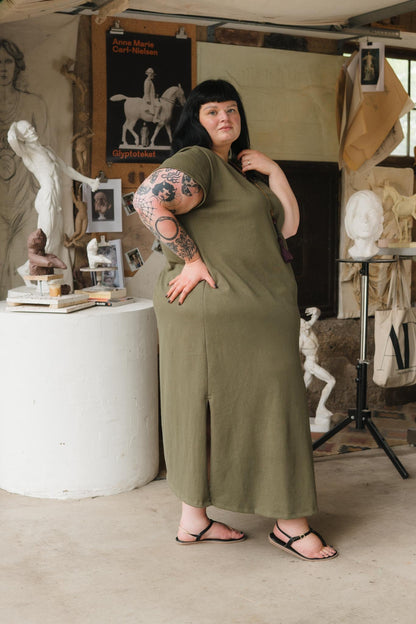 Cairo Dress in Moss