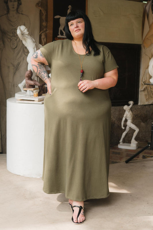 Cairo Dress in Moss