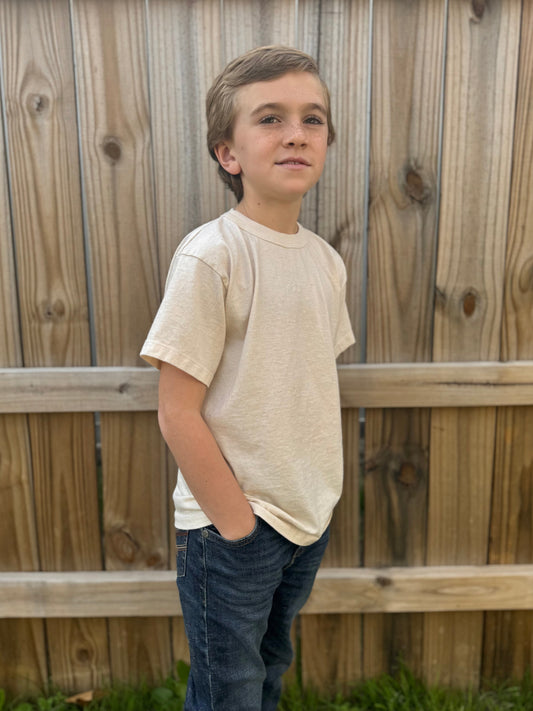 Organic Cotton Short Sleeve Kids T-Shirt-Undyed - Homeland Harvest