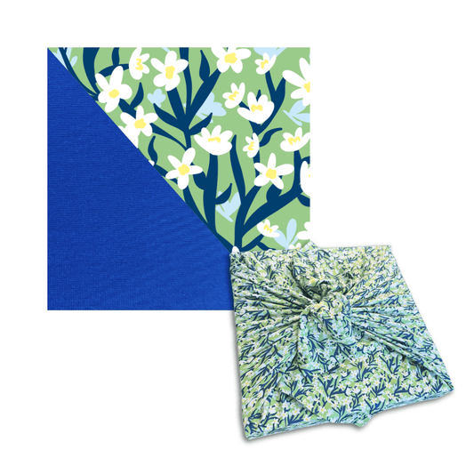 Large Reusable Cloth Furoshiki Gift Wrap | Spring Floral - Homeland Harvest