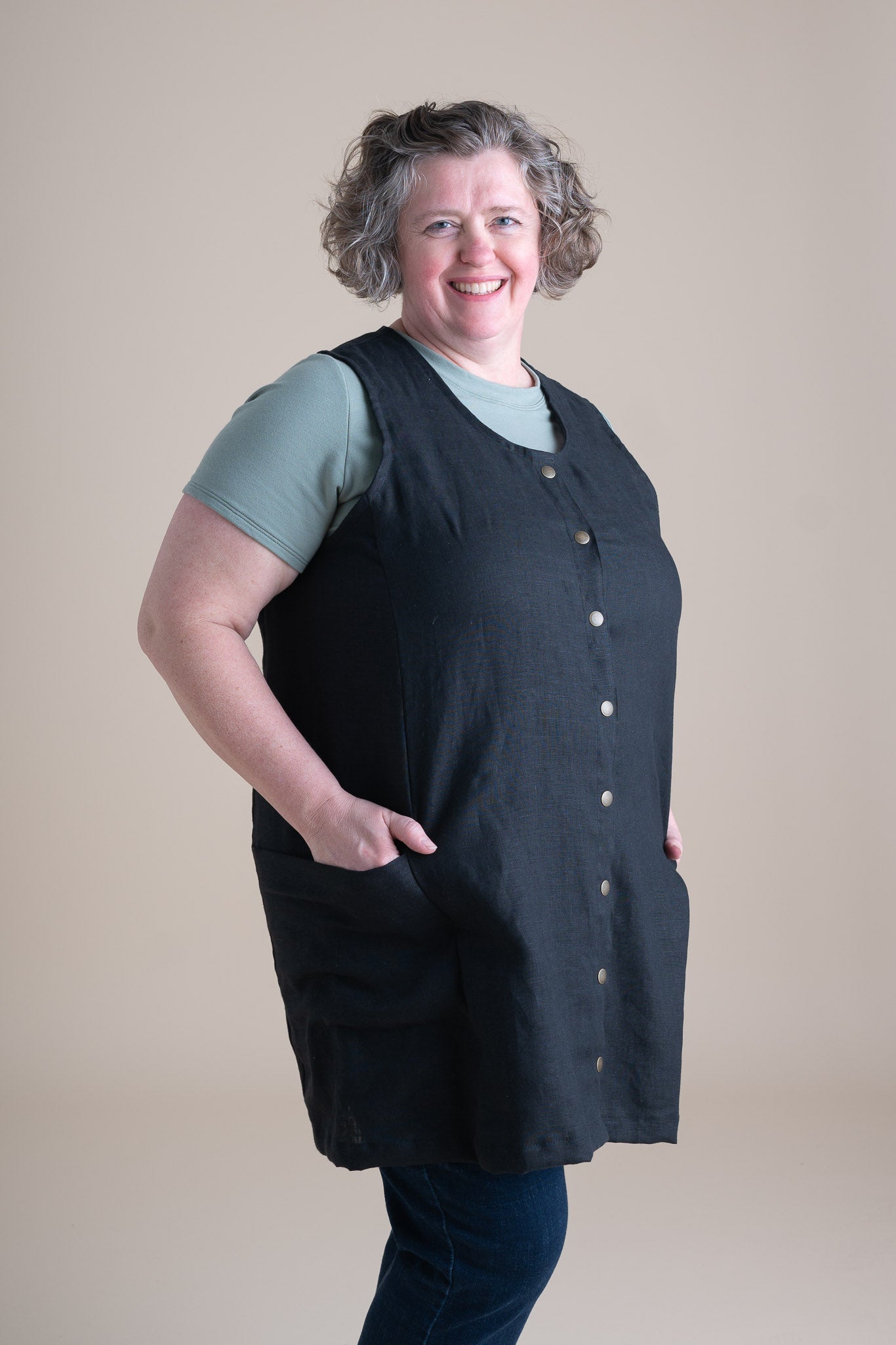 Snap Smock in Black