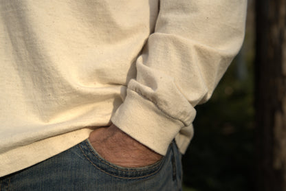 Unisex Organic Cotton Long Sleeve T-shirt- Undyed - Homeland Harvest