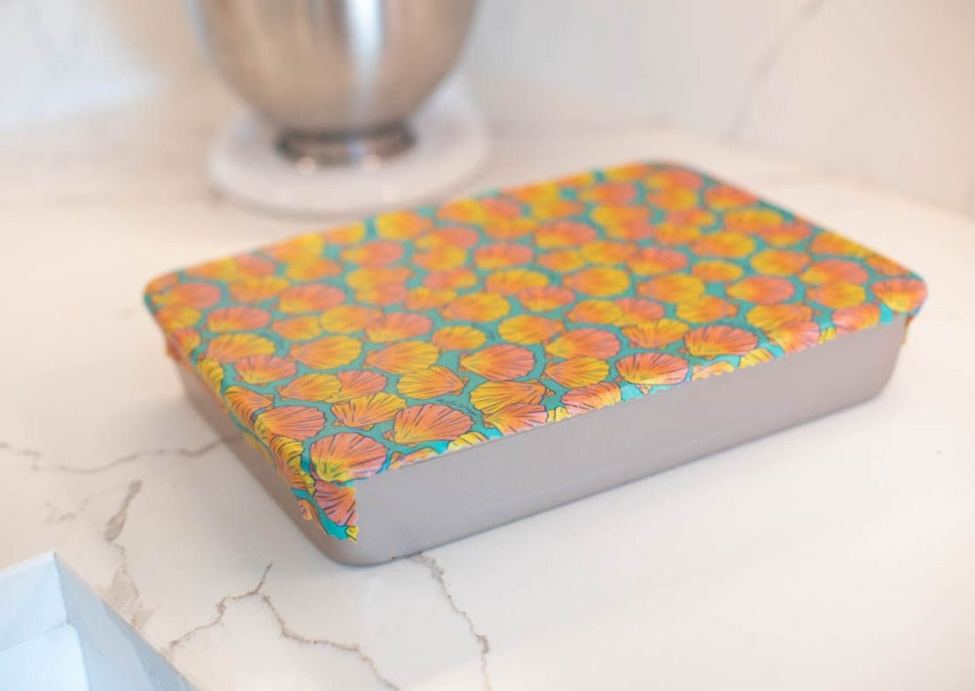 Beeswax Food Wrap - Sunrise Shell Print - Homeland Harvest