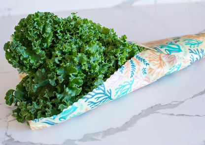 Meli Wraps Beeswax Wrap Bulk Roll + Cutlery Set in Reef Print - Homeland Harvest