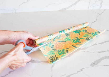 Meli Wraps Beeswax Wrap Bulk Roll + Cutlery Set in Reef Print - Homeland Harvest