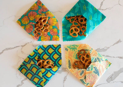 Beeswax Food Wrap - Sunrise Shell Print - Homeland Harvest