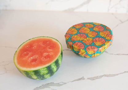 Beeswax Food Wrap - Sunrise Shell Print - Homeland Harvest