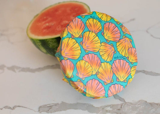 Beeswax Wrap Bulk Roll - Shells Print - Homeland Harvest