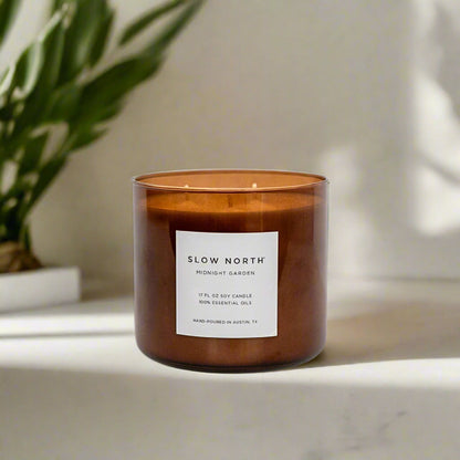 Midnight Garden (Lavender + Rosemary + Geranium) - Signature 3-Wick Candle - Homeland Harvest