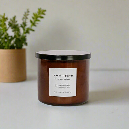 Midnight Garden (Lavender + Rosemary + Geranium) - Signature 3-Wick Candle - Homeland Harvest