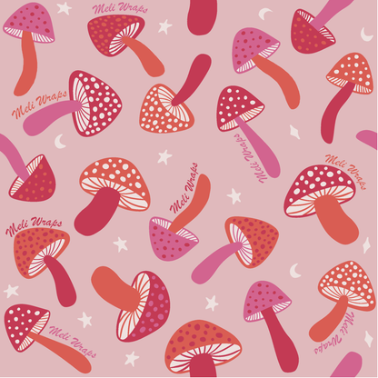 Pink Mushroom Swedish Dish Cloth Set of 3 - Homeland Harvest