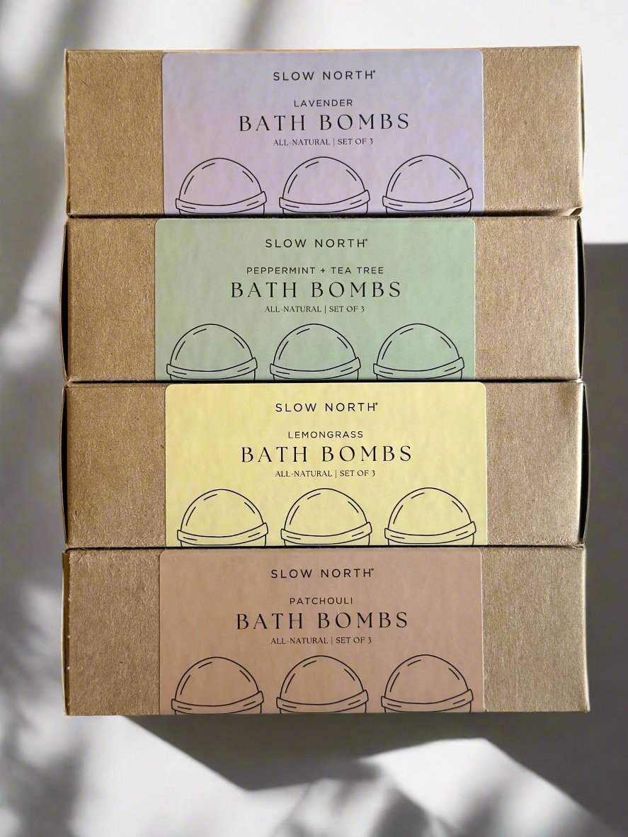 Natural Bath Bomb Set - Peppermint + Tea Tree (Set of 3) - Homeland Harvest