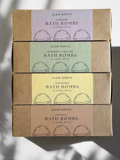 Natural Bath Bomb Set - Peppermint + Tea Tree (Set of 3) - Homeland Harvest