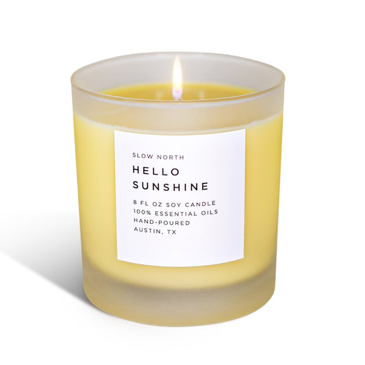 Hello Sunshine - Signature Candle (Grapefruit + Geranium + Lime) - Homeland Harvest