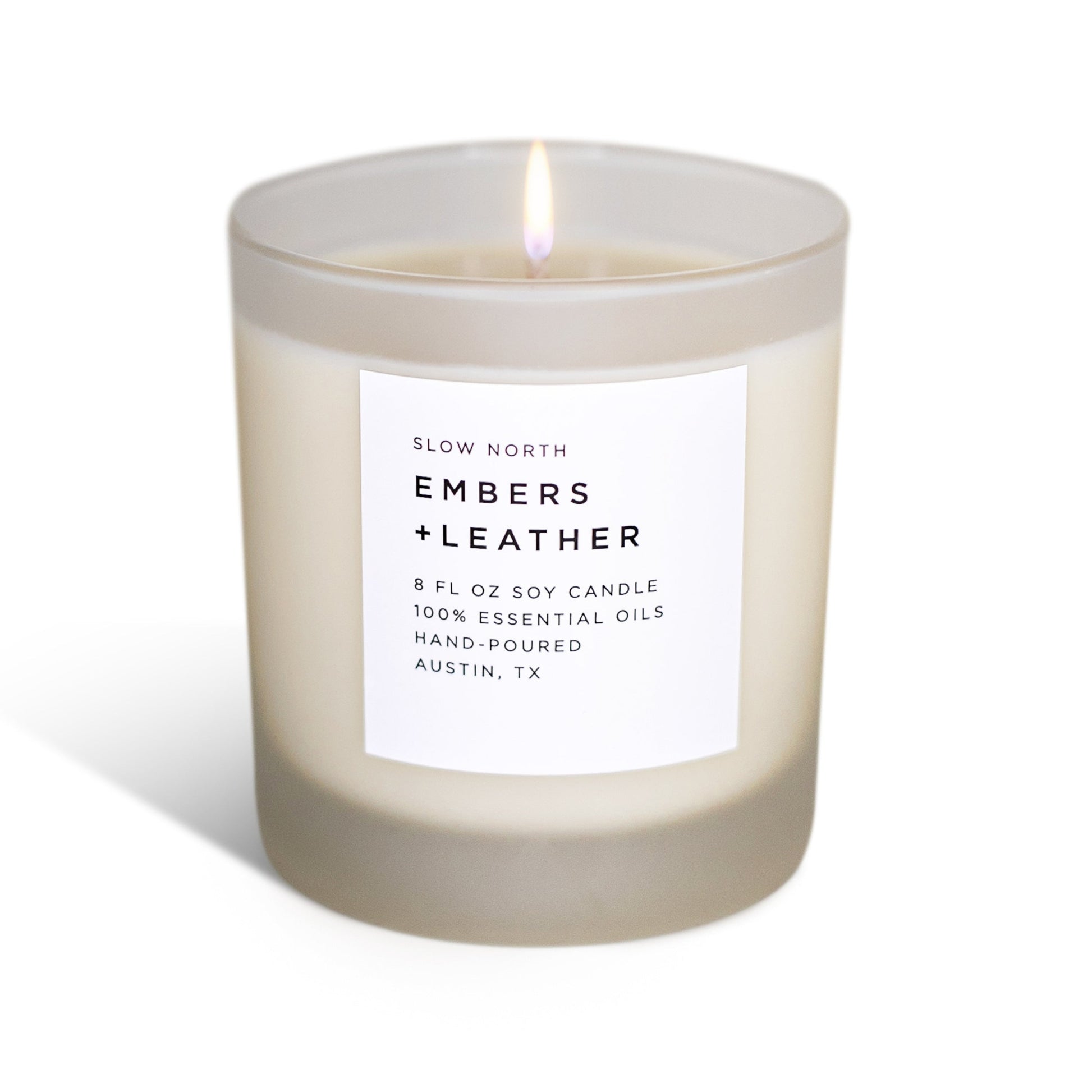 Embers + Leather - Signature Candle (Vetiver + Cedar + Patchouli) - Homeland Harvest
