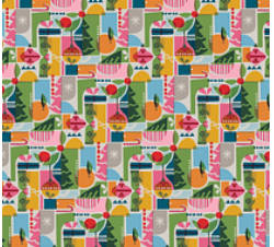 Large Reusable Cloth Furoshiki Gift Wrap | Holiday Shapes & Snow - Homeland Harvest