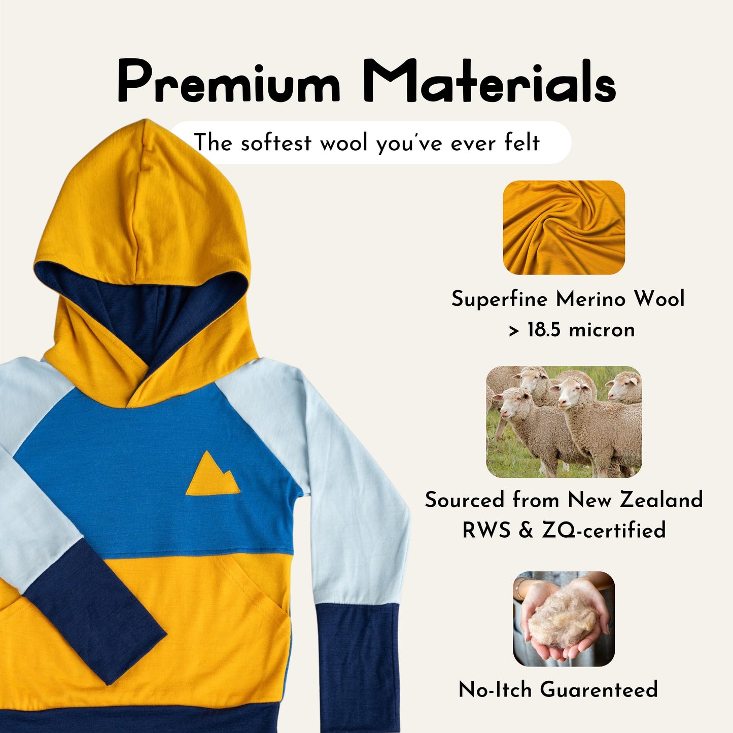 Kids Free Range Merino Hoodie