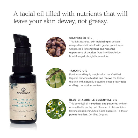 Herbal Facial Oil for Normal & Combination Skin (15ml)- Collective - Homeland Harvest