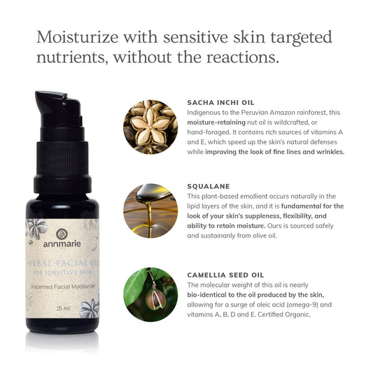 Herbal Facial Oil for Sensitive Skin (15ml)- Collective - Homeland Harvest