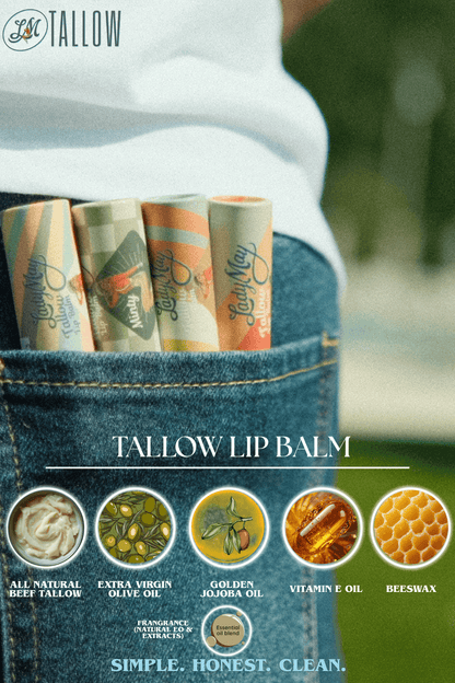 Lady May Tallow Lip Balm | All Natural Beef Tallow Lip Balm