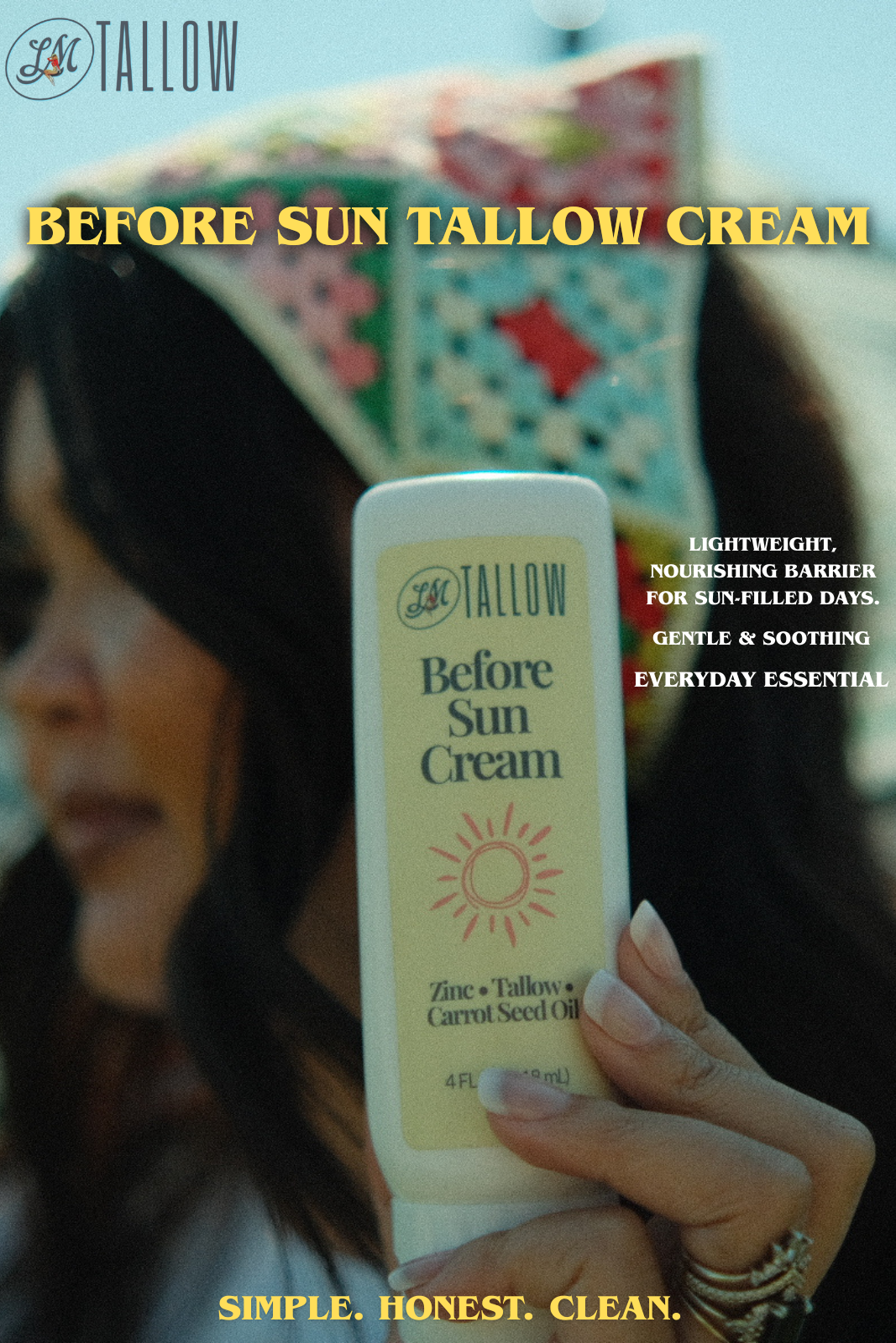 Tallow Before Sun Cream | Beef Tallow Non-Nano Zinc Oxide and Botanical Oils