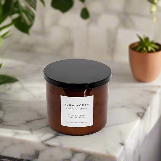 Rosemary + Lemon - Signature 3-Wick Candle - Homeland Harvest