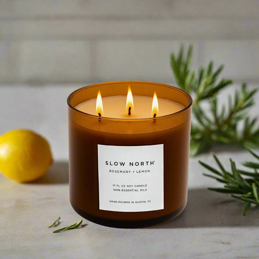 Rosemary + Lemon - Signature 3-Wick Candle - Homeland Harvest