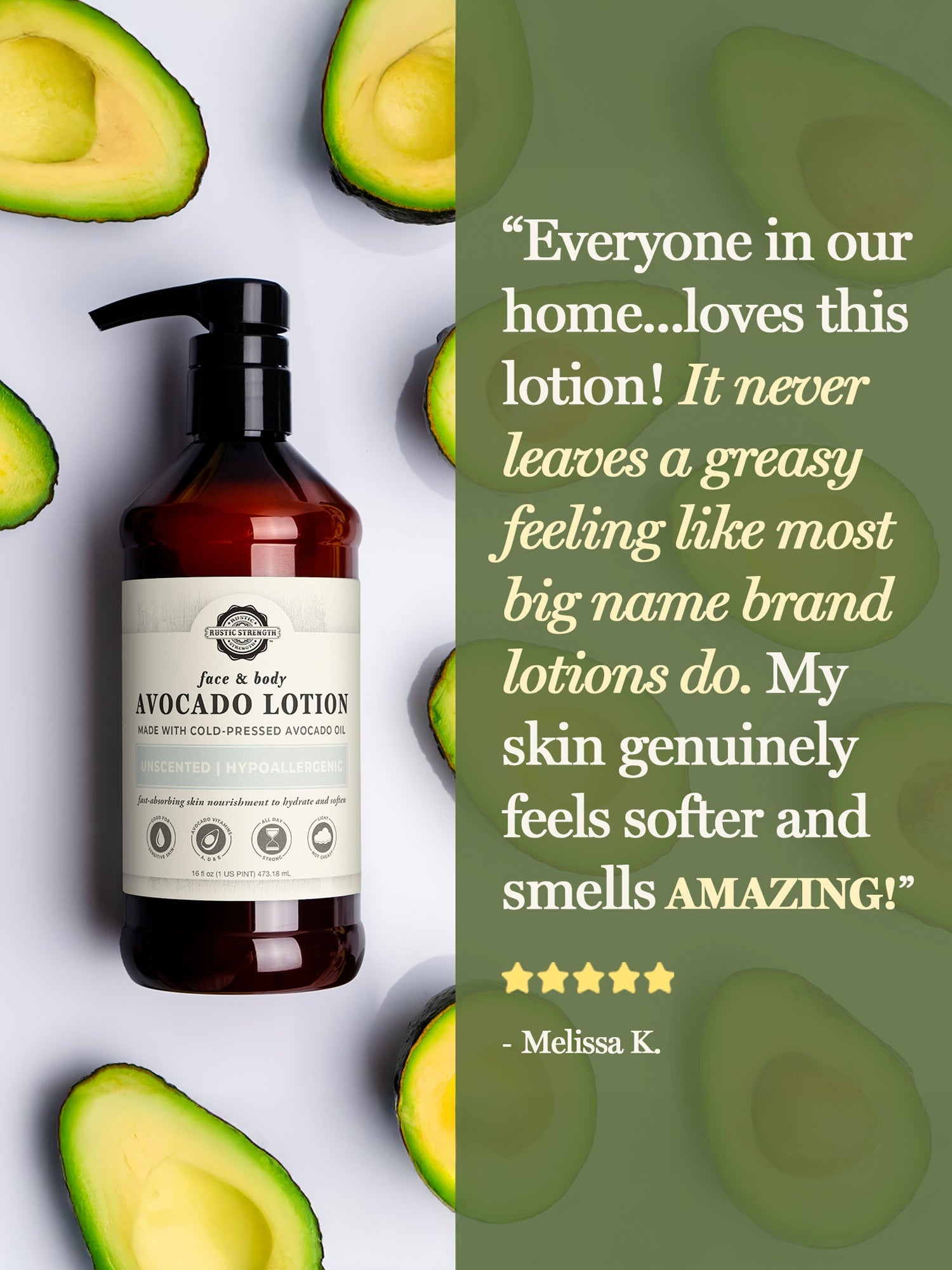 Avocado Lotion | Mama + Baby Safe - Homeland Harvest