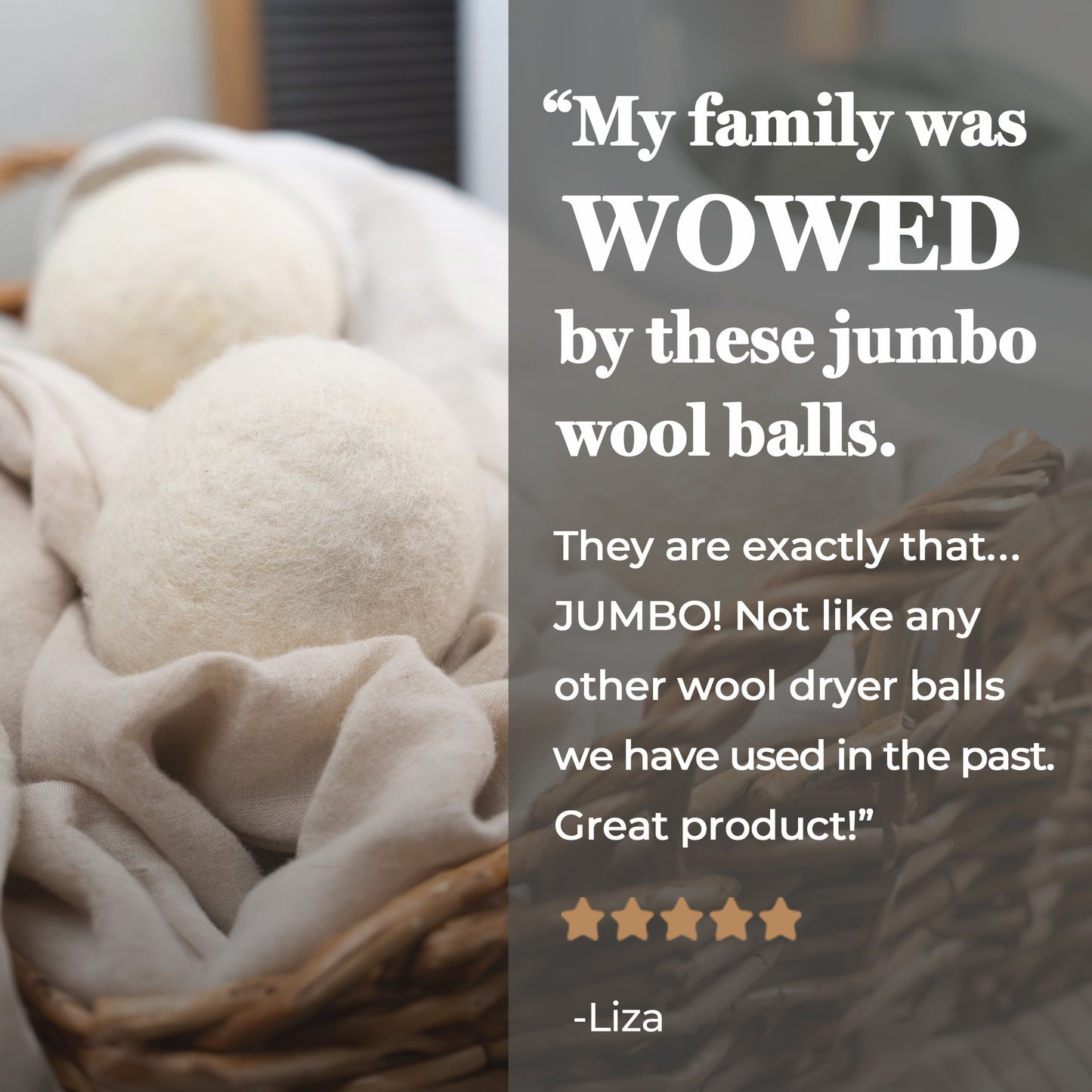 Jumbo Wool Dryer Balls ( 3 pack ) - Homeland Harvest