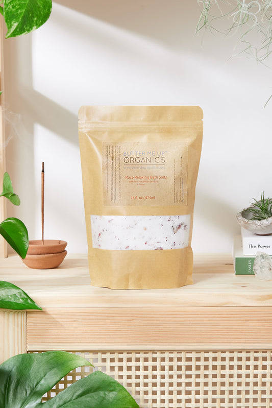Organic Rose Salt Soak / Epsom Salt Soak / Pink Himalayan Sea Salt / Rose Absolut / Spa Gift / Butter Me Up Organics - Homeland Harvest