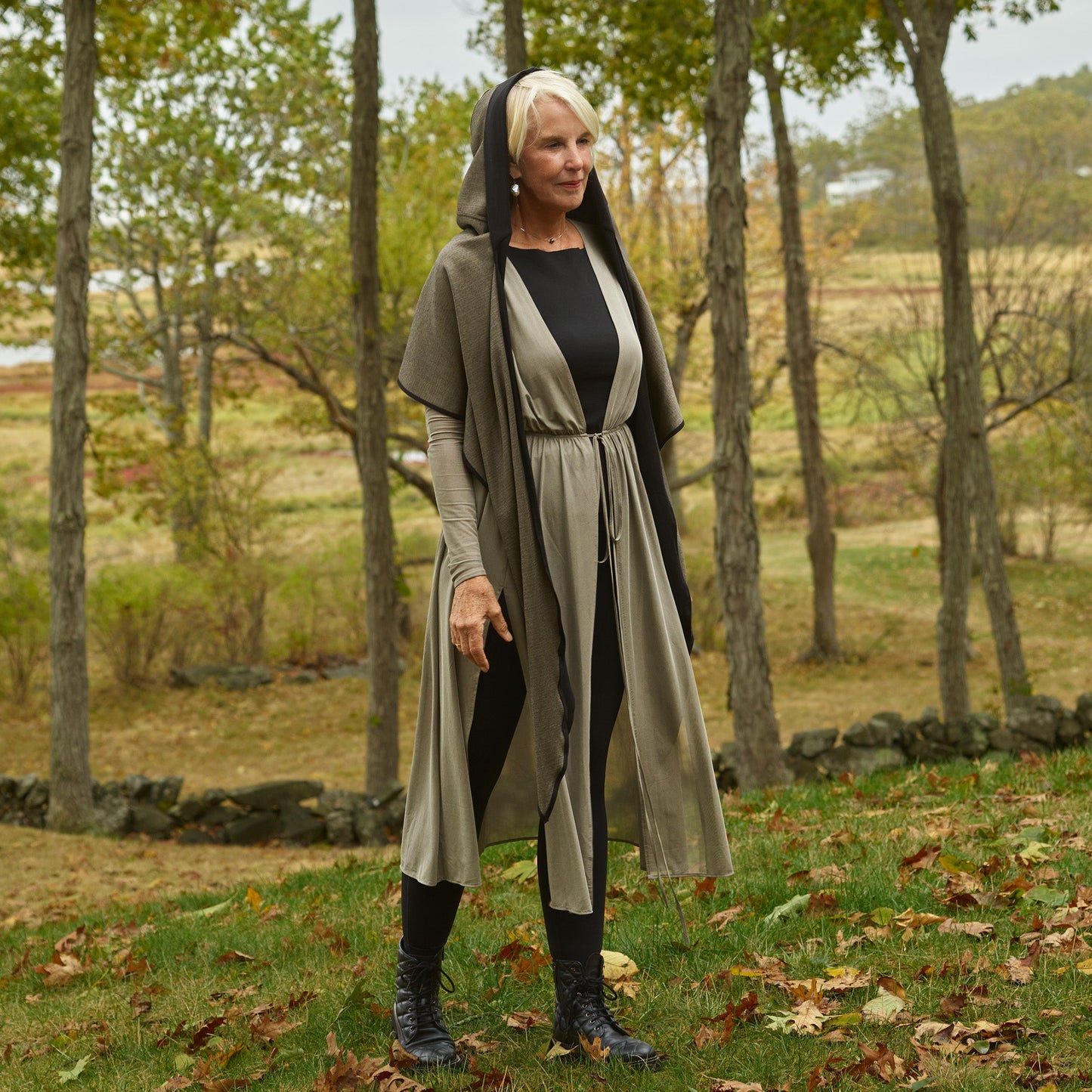 Silver Sheer Mesh Long Cover Up: EMF Shielding